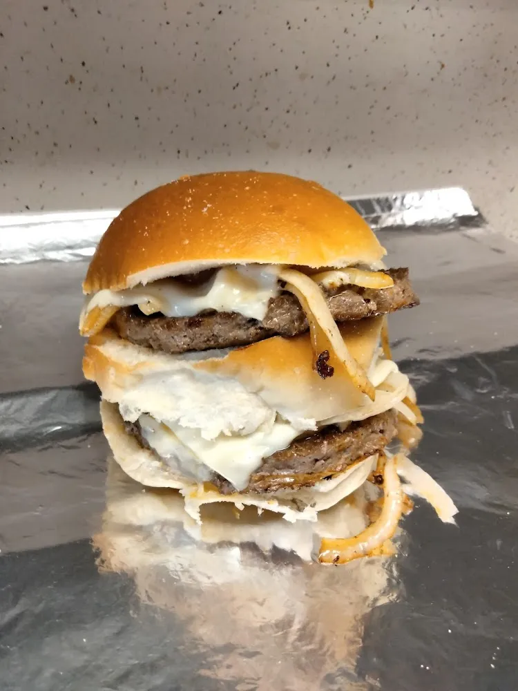 Double Cheese Burger with Fried Onions